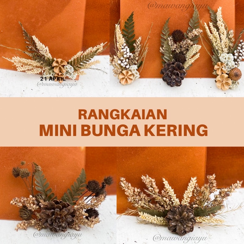 MINI RANGKAIAN BUNGA KERING | BUNGA MAHAR | HIASAN MAHAR | HIASAN HAMPERS
