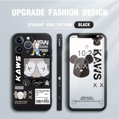 Case Liquid Oppo A15 A15S Casing Kaws Smile Hybrid Dove With pelindung kamera