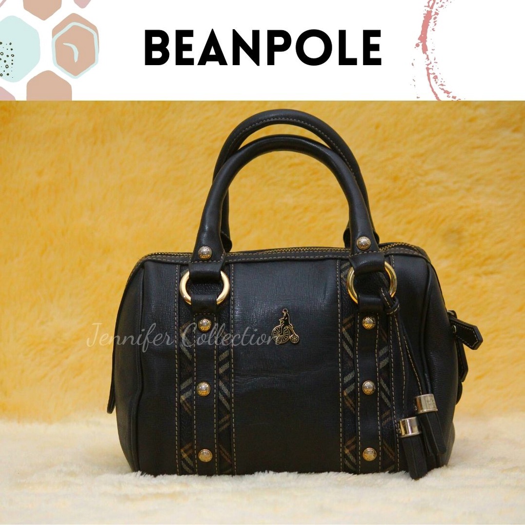 Bean Pole Black Top Handle Bag