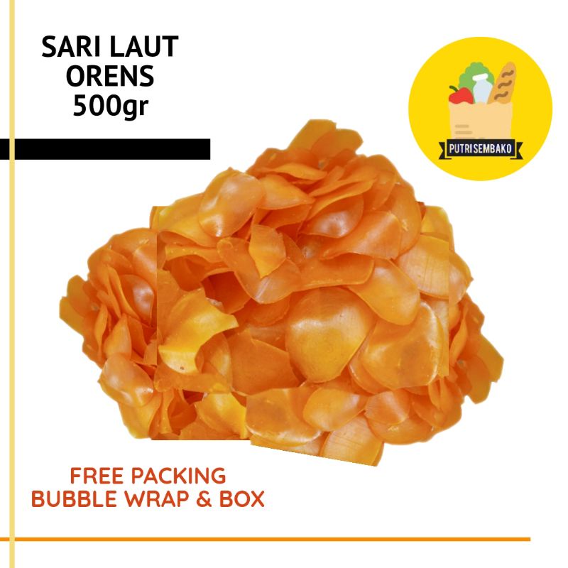 

Kerupuk Sari Laut Orens 500gr Mentah / Kerupuk Seblak