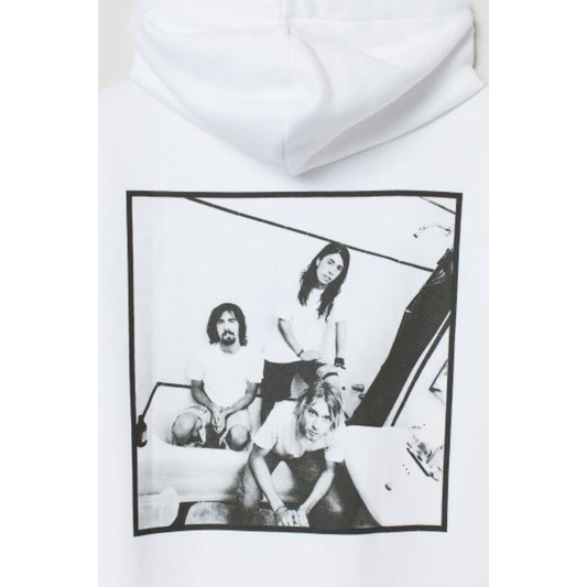 H&M Hoodie WHITE/NIRVANA