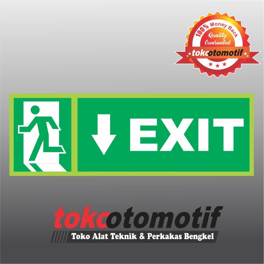 

Sticker Safety Sign K3 Tanda Arah Exit Arrow Bottom