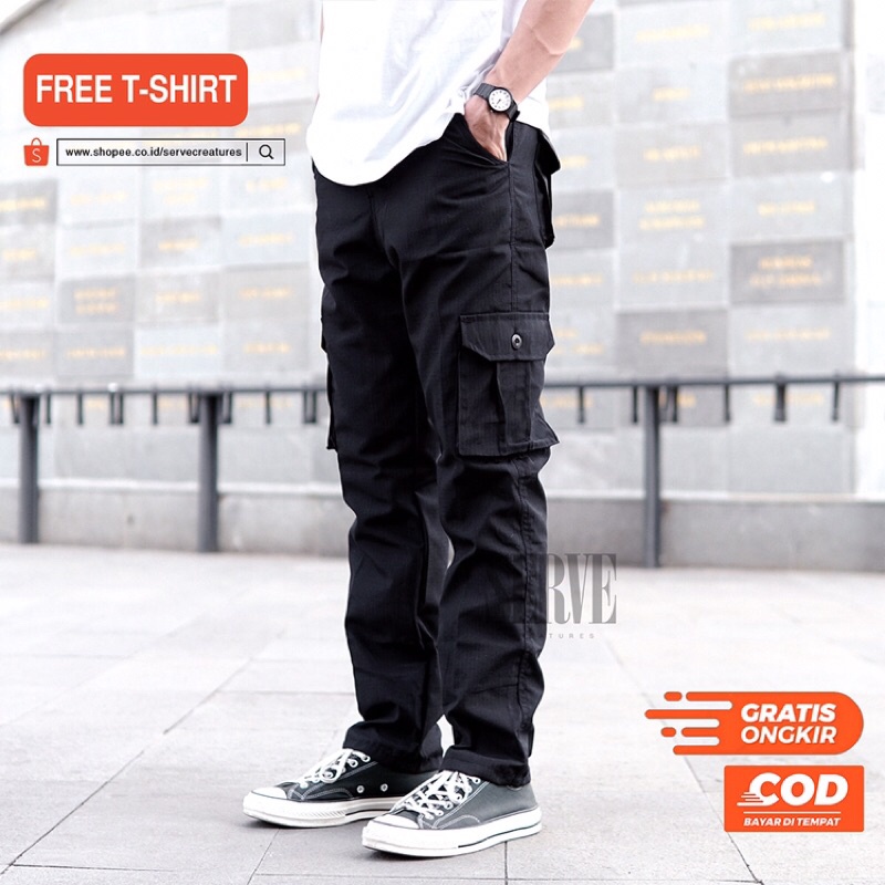 SERVECREATURES - CARGO PANTS RIPSTOP / CELANA KARGO RIPSTOP / CELANA CARGO PRIA