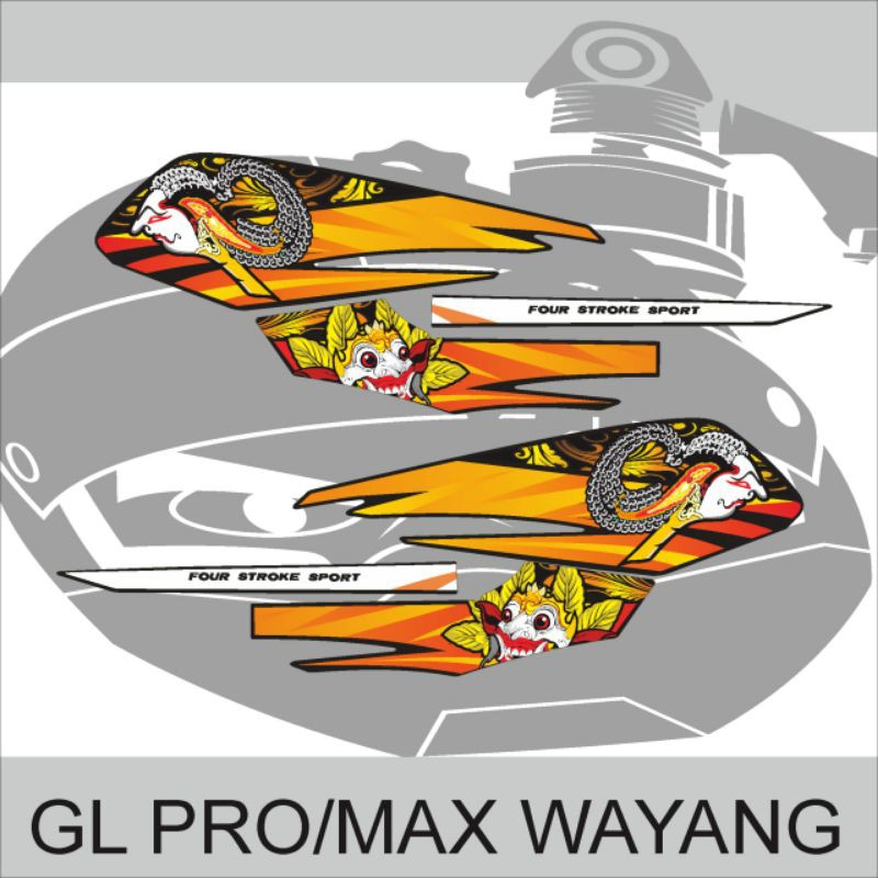 STIKER STRIPING VARIASI GL PRO MAX MOTIF WAYANG