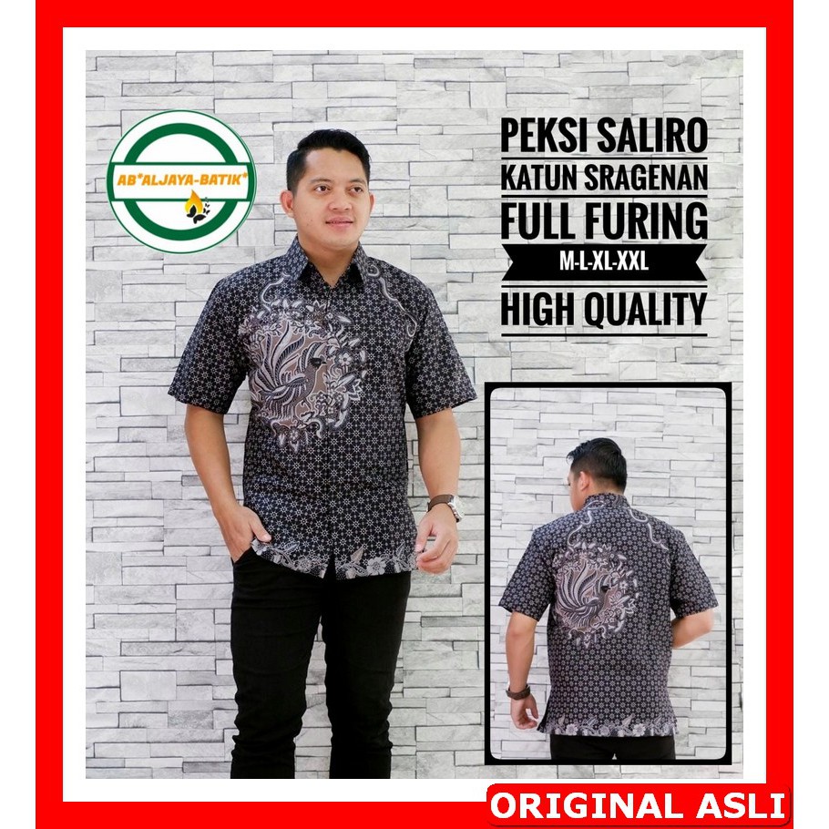 PROMO BATIK PREMIUM MODERN KEMEJA BATIK SOLO Lengan Pendek Lapis Furing Aljaya Peksi Gurdo Kertosono