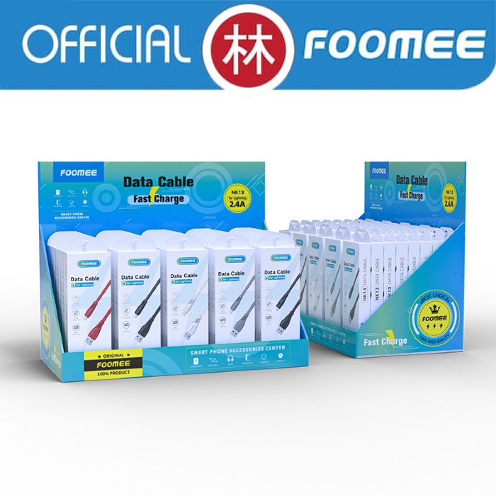 Foomee NK13 Data Cable Lightning Fast Charging 2.4A - 1 Box 40 Pcs