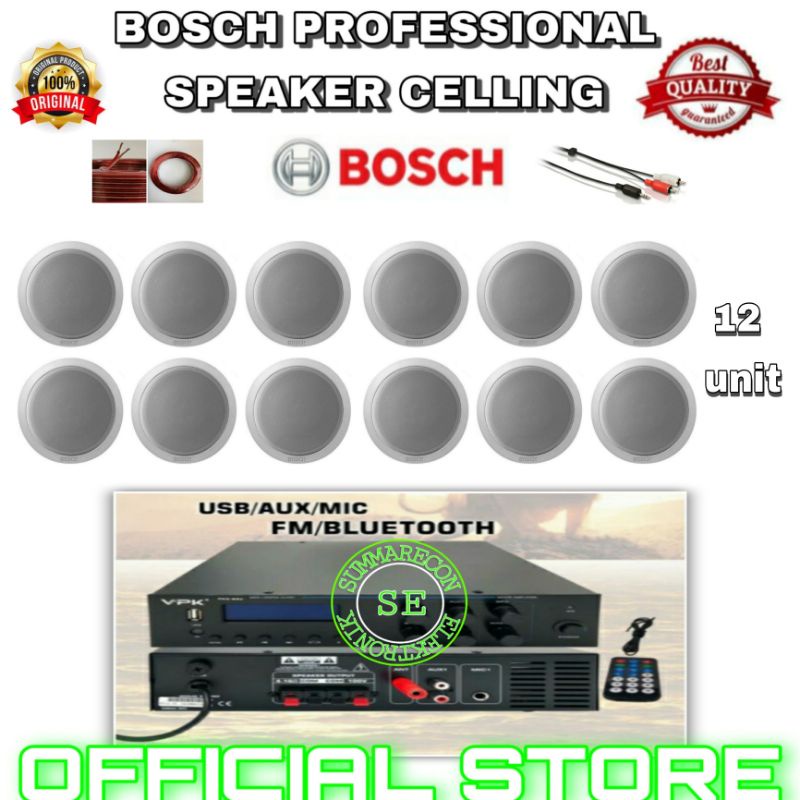 paket speaker celling restoran cafe kantoran amplifier vpk speaker bosch usb bluetooth 12 unit speaker