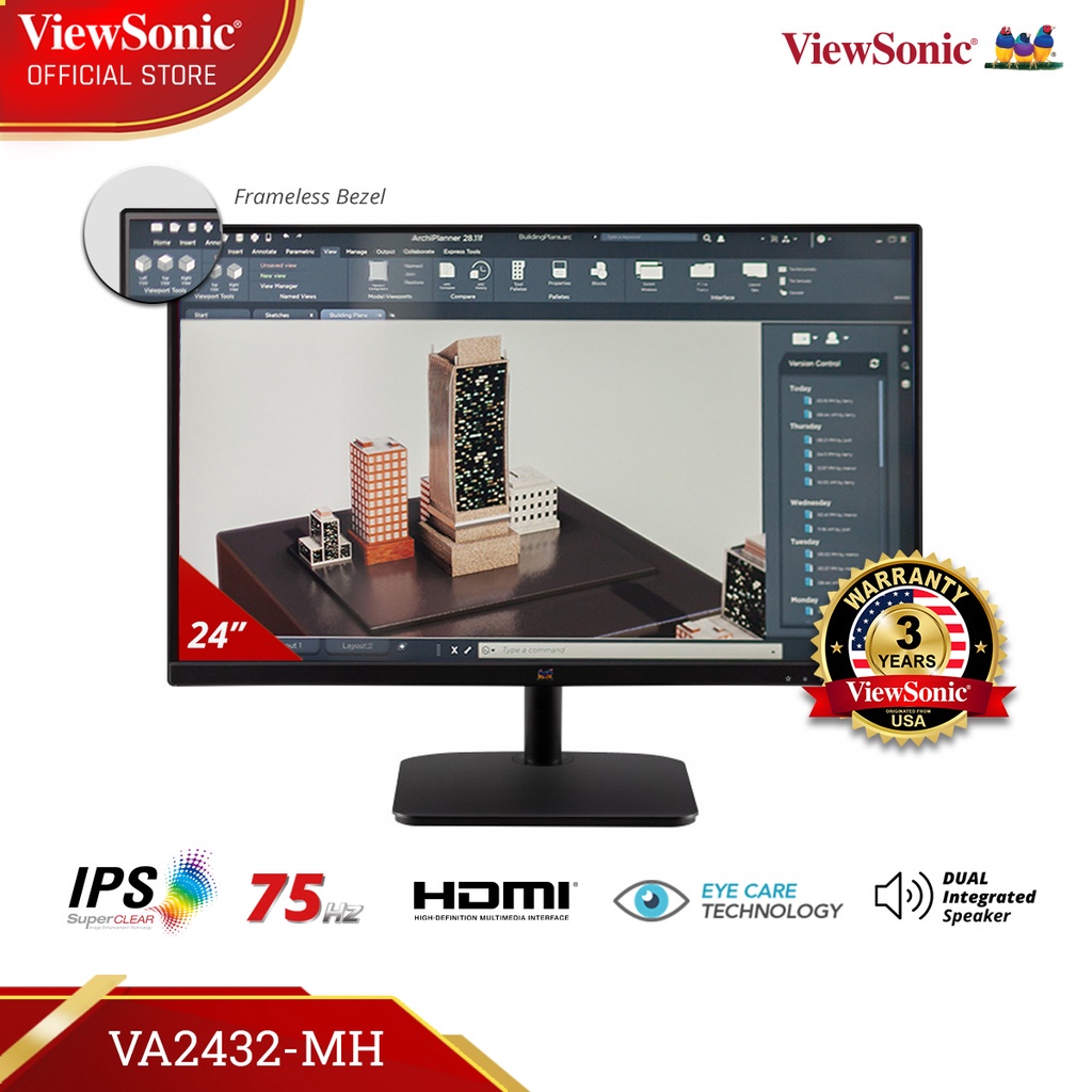 Jual Led Monitor Viewsonic Va Mh Fhd Ips Hz Vga Hdmi Speaker