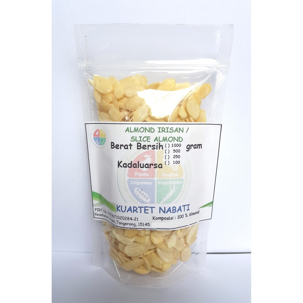 

100gr Almond Slice -Almond Irisan - Mentah