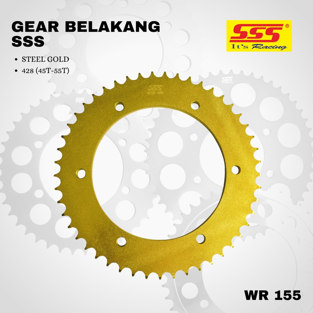 Gear Gir Yamaha WR 155 sss 428 46 47 48 49 50 51 52 53 54 55 steel gold