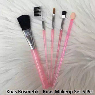 Kuas Make Up Set 5 Kuas Kosmetik 5 in 1 Harga Per Set Brush Makeup Pembersih Wajah Murah Alat Cantik