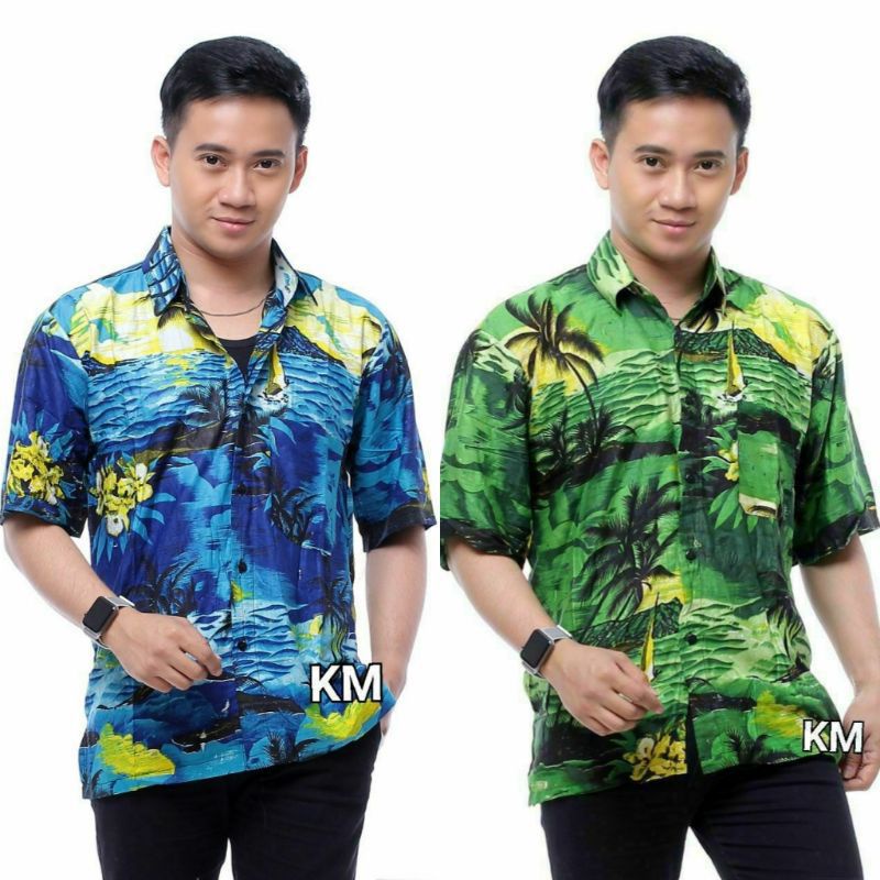 Kemeja pantai/kemeja hawai/kemeja pria lengan pendek/baju bali/kemeja surfing/hem pria/bisa cod