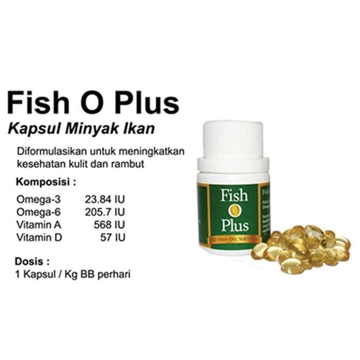 FISH O PLUS 50 soft gel / Minyak Ikan Anjing Kucing untuk Kulit dan Bulu