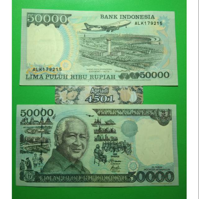 UK010 UANG KUNO ASLI 50000 RUPIAH SOEHARTO/SUHARTO TAHUN 1993/1995 KOLEKSI UANG LAMA KERTAS #XF
