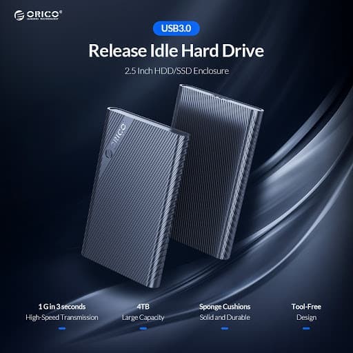 Hdd ssd enclosure Orico 2.5 inch sata slim 5Gbps Usb 3.0 micro-b 2521u3 - Casing harddisk external 2521-u3