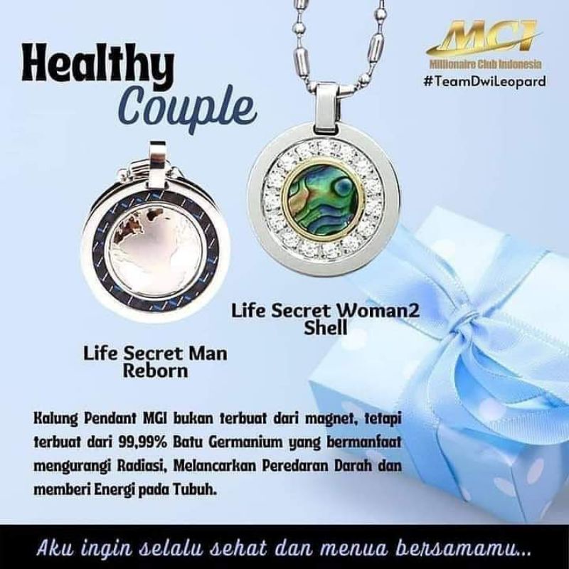 Life Secret Man Reborn 2 in 1 dan life Secret Woman 2 Shell Original MCI/couple/Kalung Kesehatan