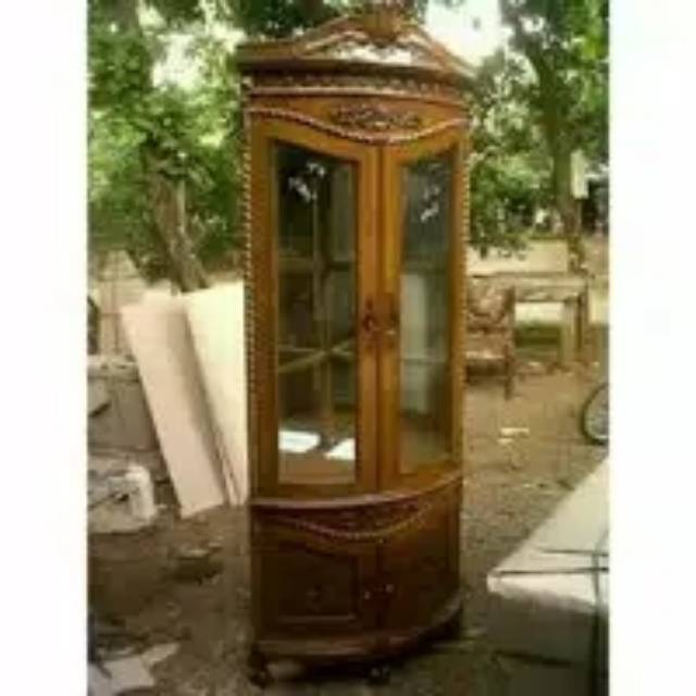 Lemari sudut jati,lemari hias mebel jepara