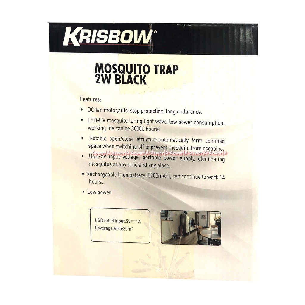 Krisbow Mosquito Trap 2W Black Alat Pengusir Dan Perangkap Nyamuk Alat Perangkap Serangga