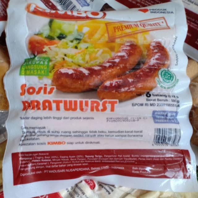 

Kimbo sosis sapi bratwurst isi 6 500 gram