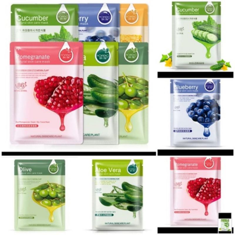 ROREC MASKER HCHANA Natural Face Mask / Sheet Mask Ori / Masker Kore