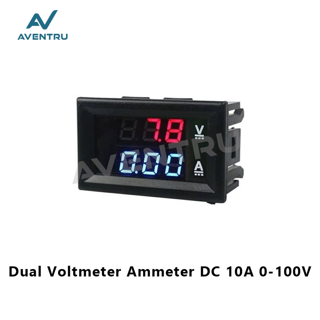 Dual Voltmeter Ammeter Volt Amp Ampere Amper Meter Digital 10A 0-100V Current Shunt Resistor 100A 75mV