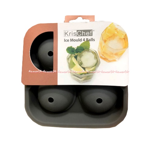 Krischef Ice Mould 4 Balls Alat Cetakan Es Bulat Cetakan Es Batu Bentuk Bulat Kris Chef Bahan Silicon Silikon