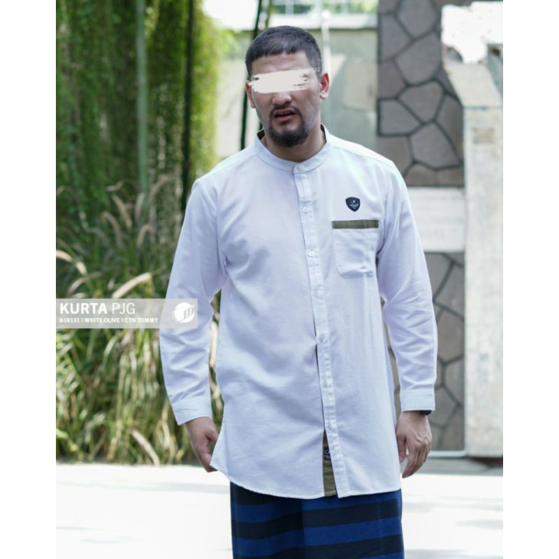 KURTA SAMASE PANJANG WHITE OLIVE CTN TOMMY - B18131