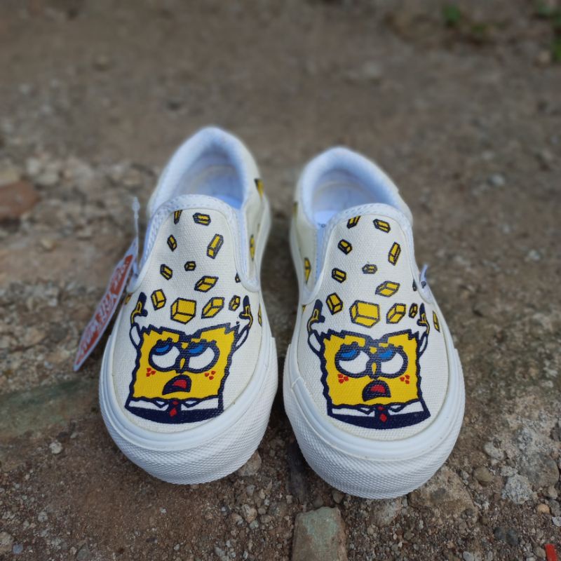 Sepatu couple vans slip on spongebob anak dan dewasa