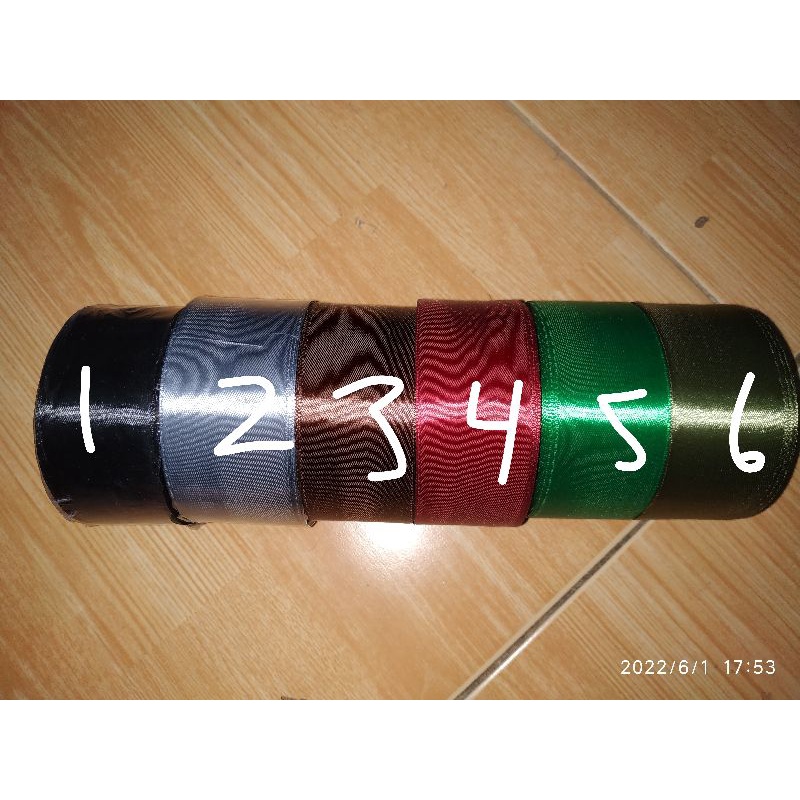 

grosir pita satin 1 gulung 1 roll lebar 1,5 inc 4 cm 25 yard