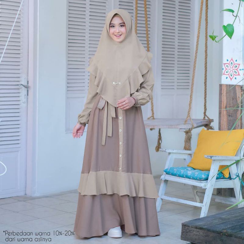 Assyifa Set Dress by Fauz hijab size Xs-Xl baju muslimah syarii fashion muslim modis terlaris