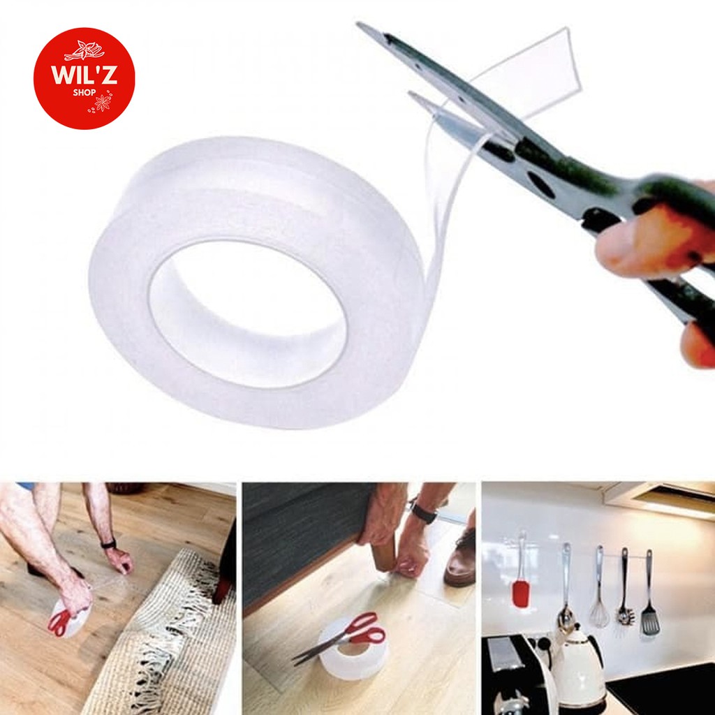 

Lem Isolasi Super Kuat - 1M Tape Transparan // Washable Reuse Ivy Grip