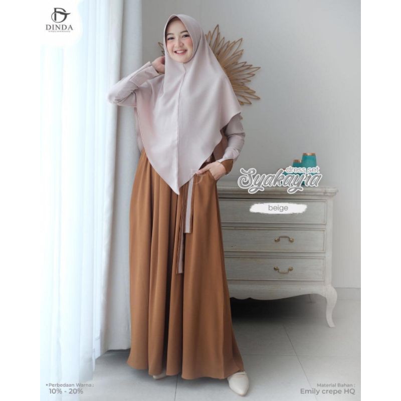 SYAKAYRA GAMIS SET SYARI ORI DINDA GAMIS SISTER DIENNA GAMIS ORIGINAL BRANDED