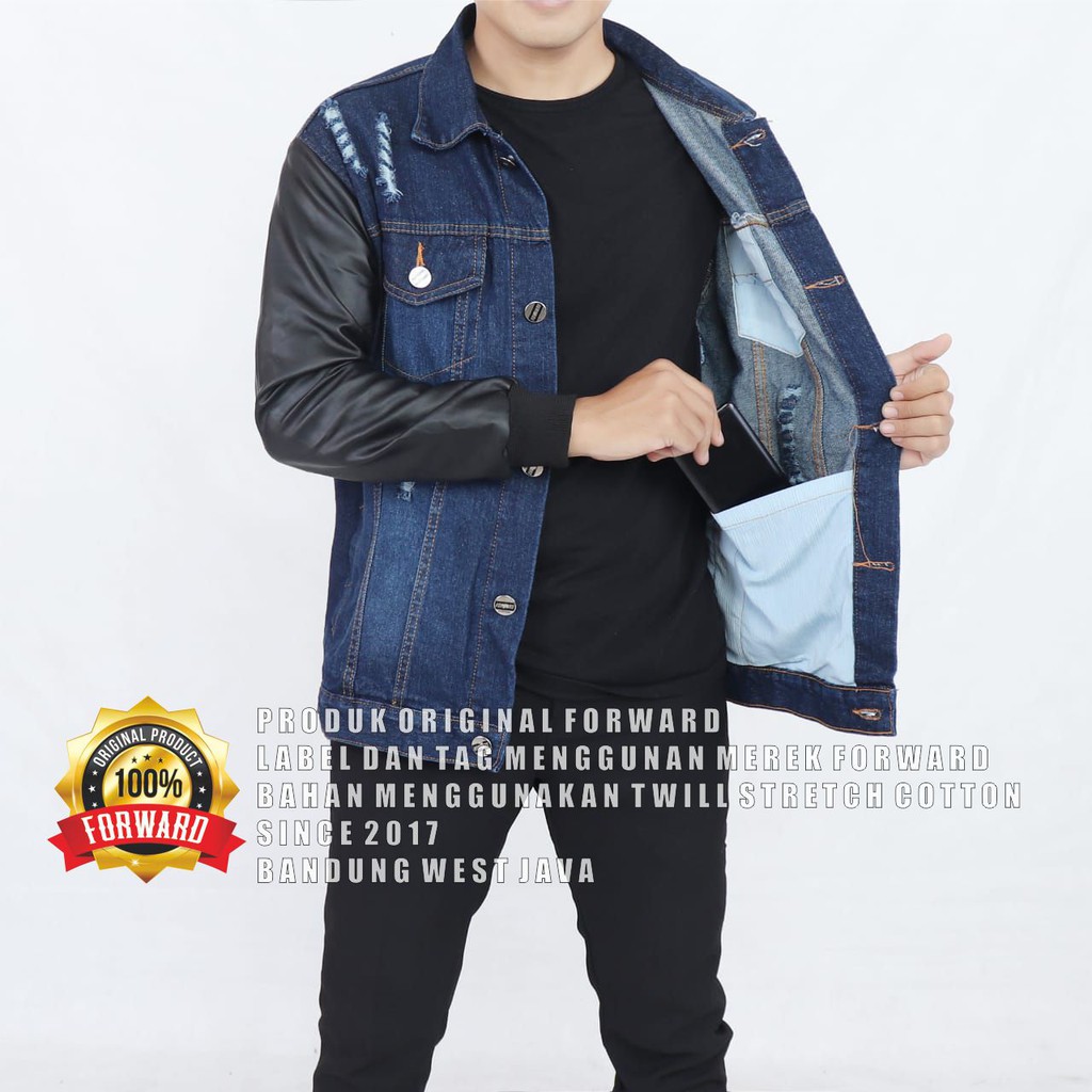 Jaket Jeans Denim Premium Forward Kulit