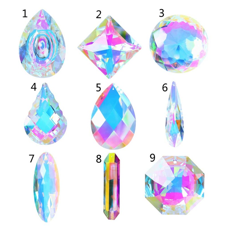 Siy Liontin Gantung Bentuk Prisma Bahan Kaca Kristal Warnawarni Untuk Dekorasi Rumahmobil