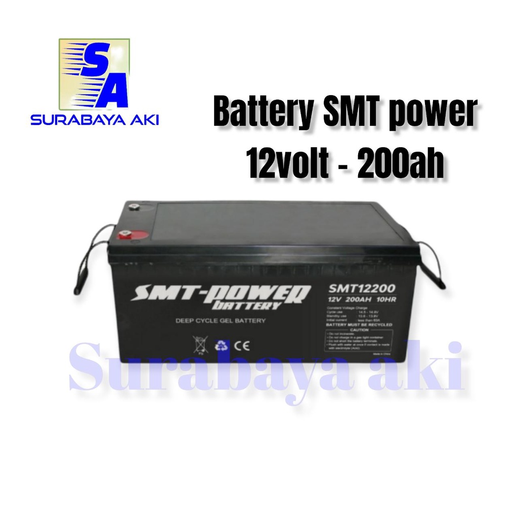 aki kering SMT POWER VRLA  Aki Kering Deep Cycle Aki Solar Panel 12V 200AH SMT Power SMT12200 12Volt 12V 200Ah