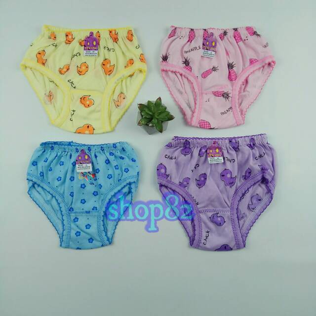 6 Pcs Celana Dalam Anak Perempuan - Random Motif Mix Warna - Murah Berkualitas