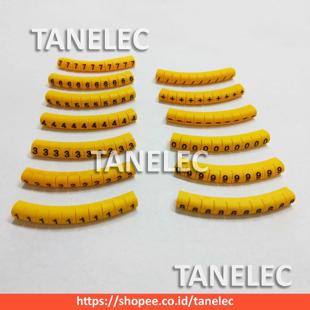 Jual Cable Marker EC-1 Yellow (0-9, - + / in One Packet) | Kabel Marker ...