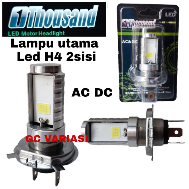 Lampu utama Led H4 2sisi AC DC/Lampu Bohlam Depan Led H4 2sisi AC DC/Lampu Utama Bohlam Led H4 2sisi