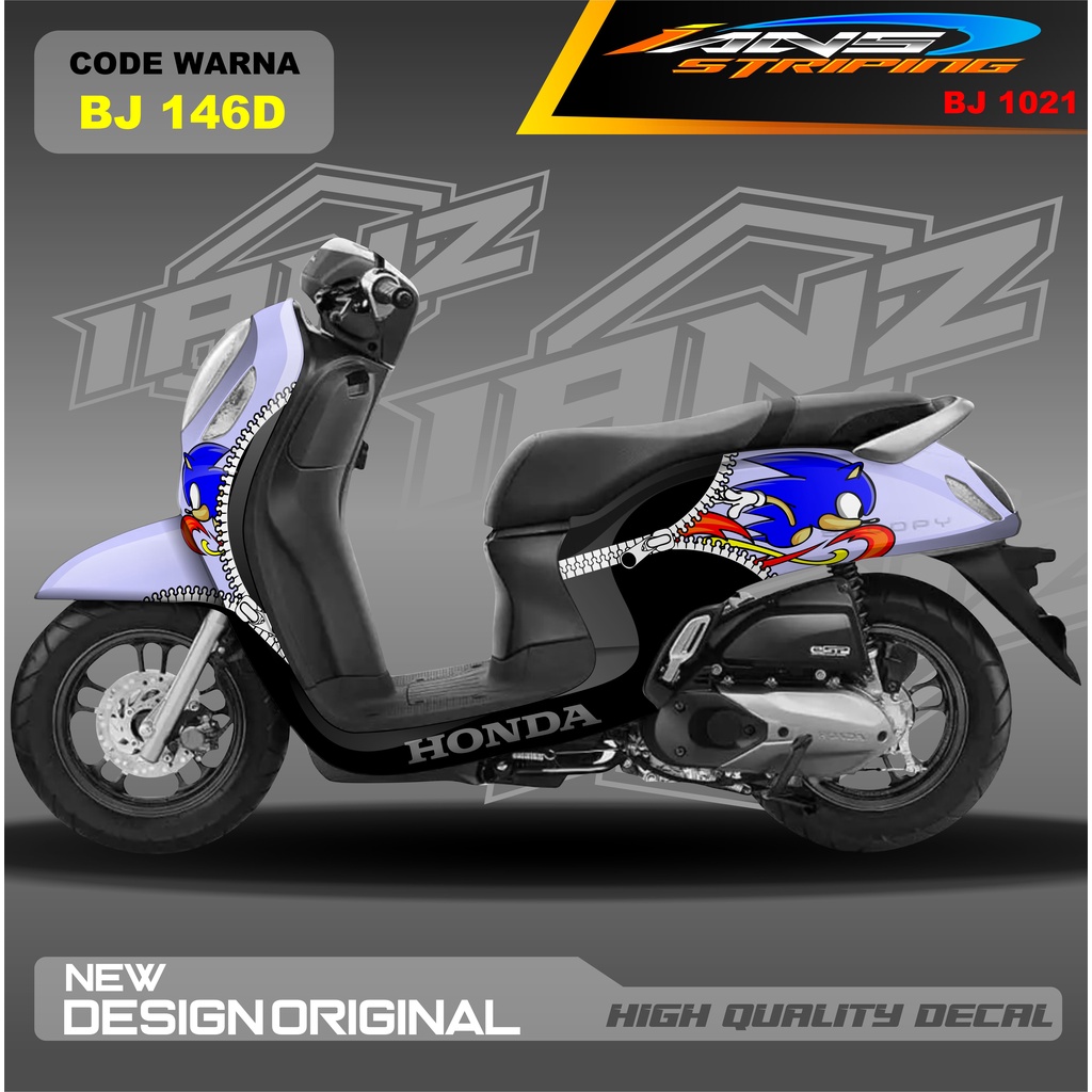 DECAL STICKER SCOOPY FULL BLOK MOTOR / STICKER DECAL  HONDA SCOOPY FULL BODY / STICKER VARIASI SCOOPY TERBARU  / STICKER SCOOPY