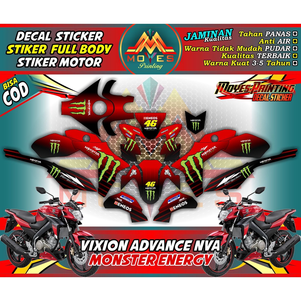 Decal VIXION 150 ADVANCE NVA 150 Full Body Motif Biru - Decal Yamaha VIXION ADVANCE - Decal Motor Ya