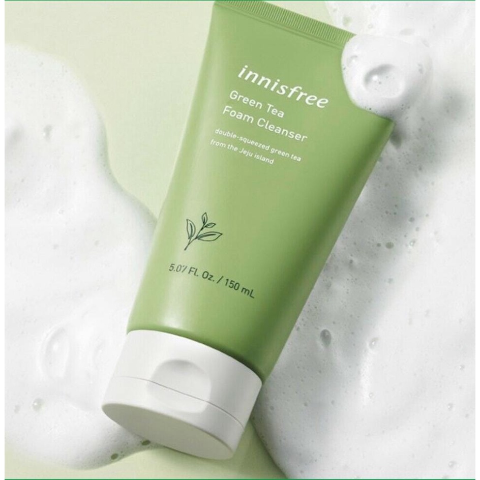 Foam Cleanser Innisfree Green Tea 150ml Moisturizing Pembersih Wajah Make Up Wajah