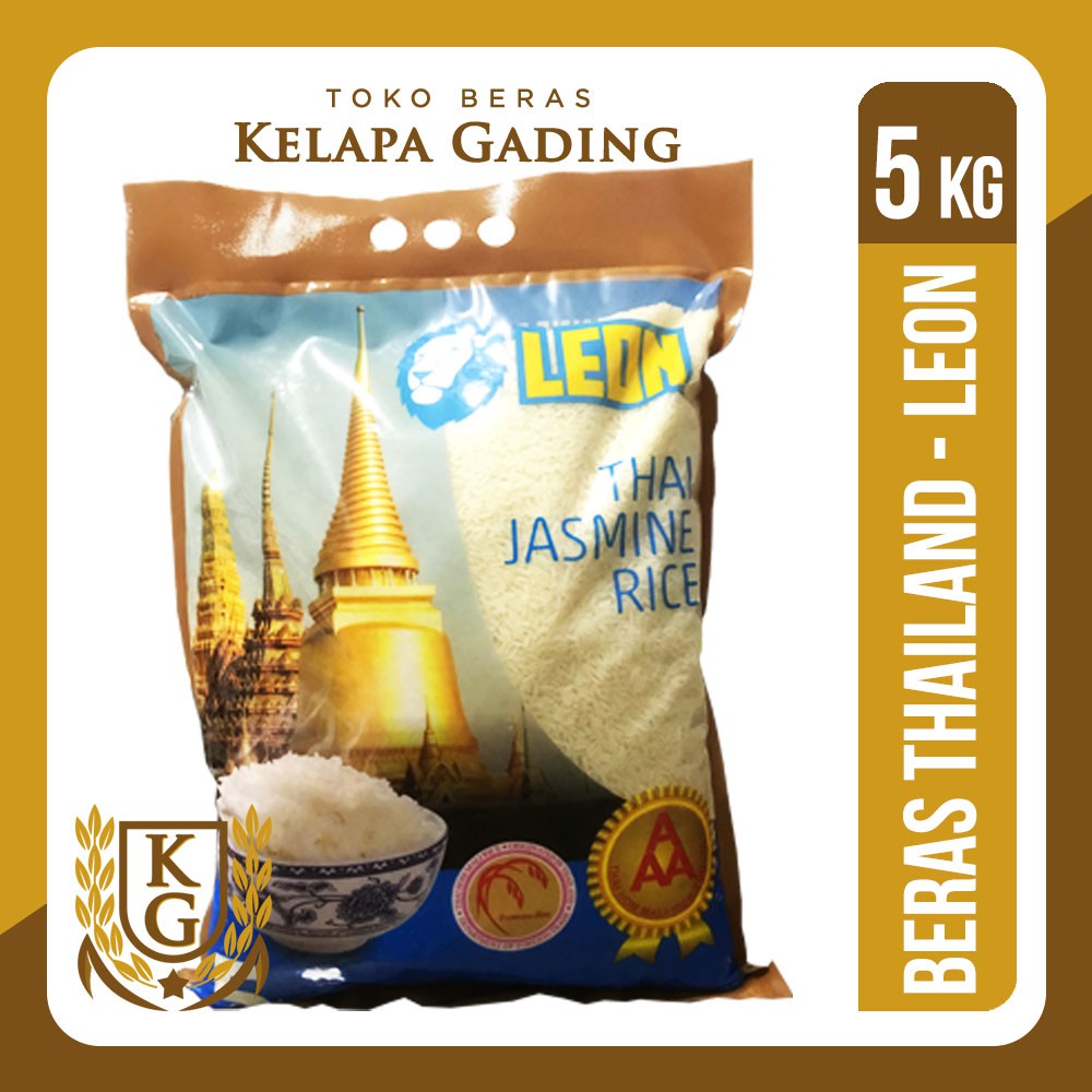 

BERAS THAILAND LEON 5 KG ASLI THAI JASMINE JASMIN RICE PREMIUM 5KG