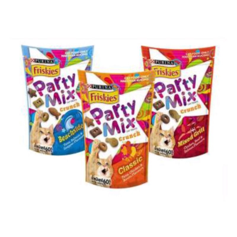 Snack Cemilan Kucing Cat Food Friskies Party Mix Adult Dewasa 60 gram All Varian