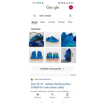 sepatu Adidas hambrug blue cw