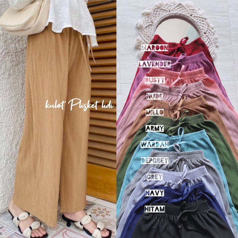 Celana kulot plisket lidi / kulot plisket lidi / kulot plisket premium / celana kulot plisket / cela