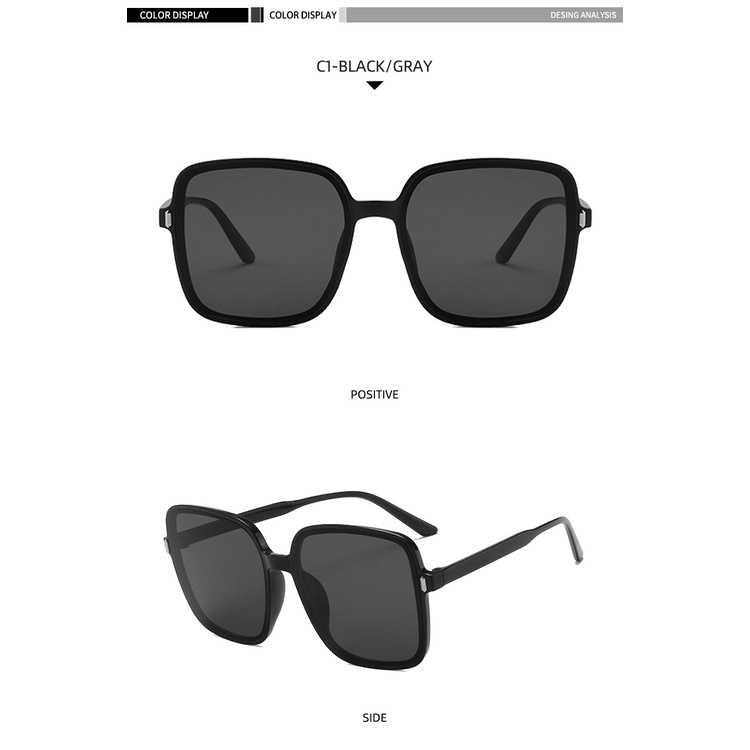 European and American fashion street shooting big frame too personality square sunglasses