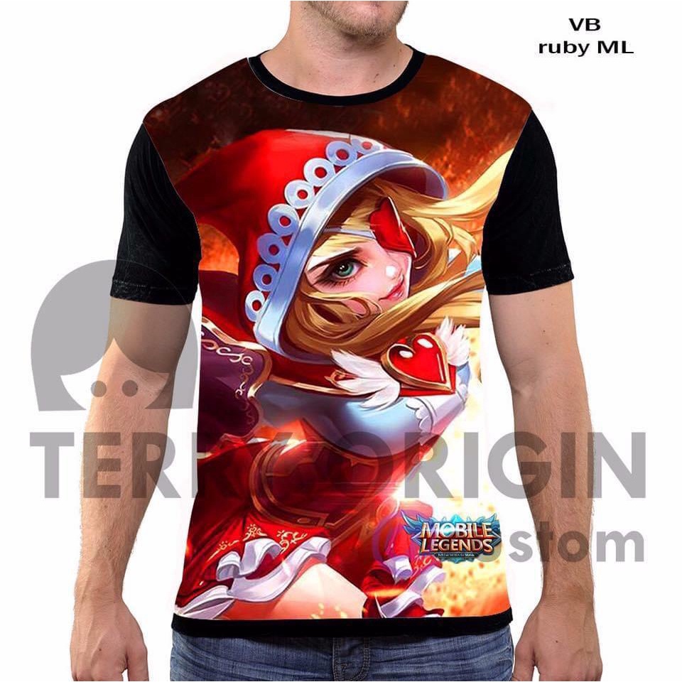 Kaos Terlaris Mobile legends Rubi 3d Fullprint