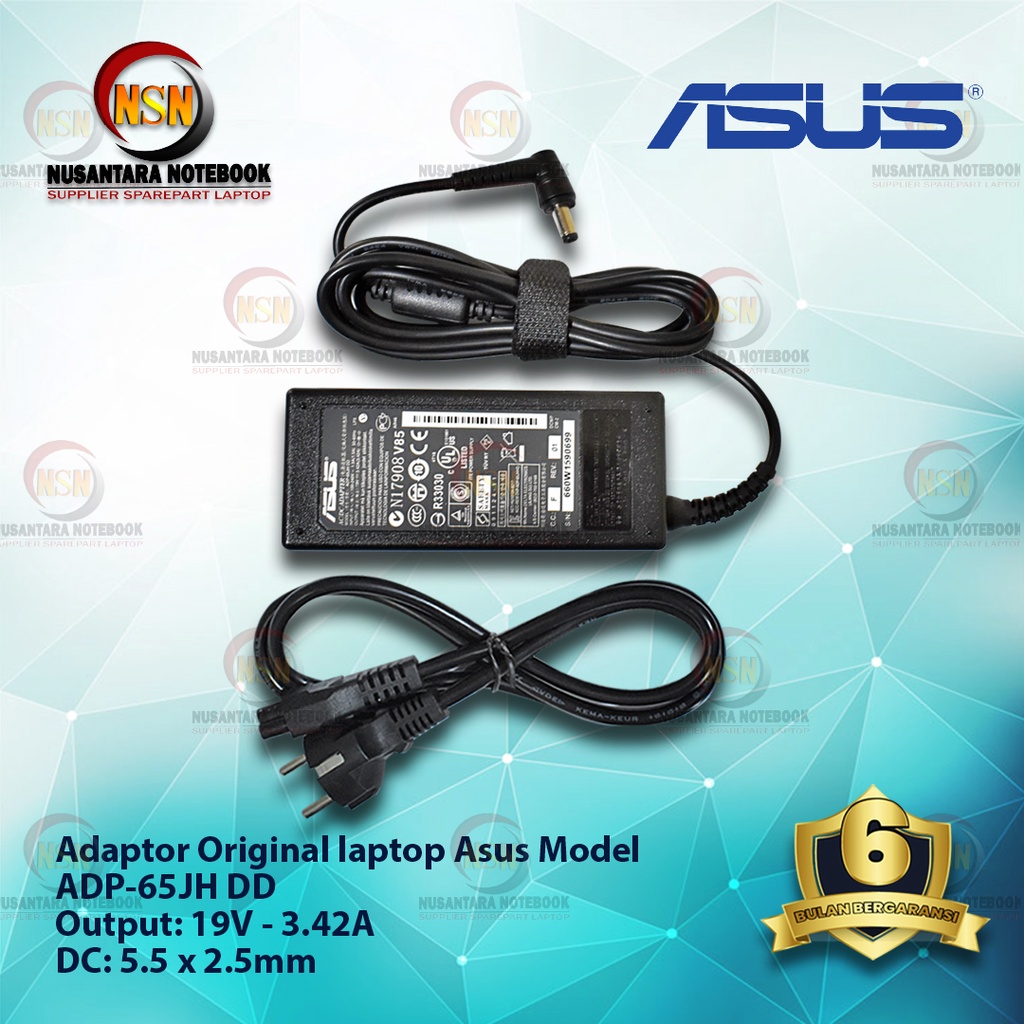 Adaptor Charger Asus ADP-65JH DB Original 19V-3.42A 65Watt DC 5.5X2.5 ( with LED )