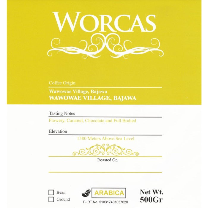 

ds011css Kopi Arabica Wawowae Bajawa 500 Gram (Biji/Bubuk) | Worcas Coffee - Kopi Biji Ds20X11