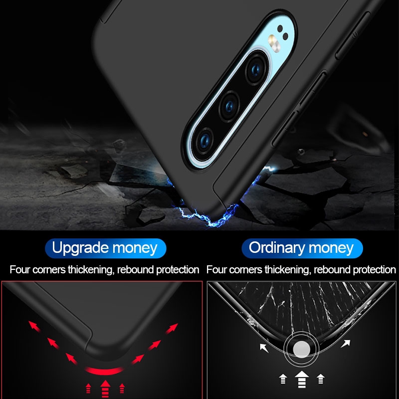 Casing Full Cover 360 Derajat dengan Tempered Glass untuk oppo realme 2 Pro Realme C2 A9 2020 F5 F7